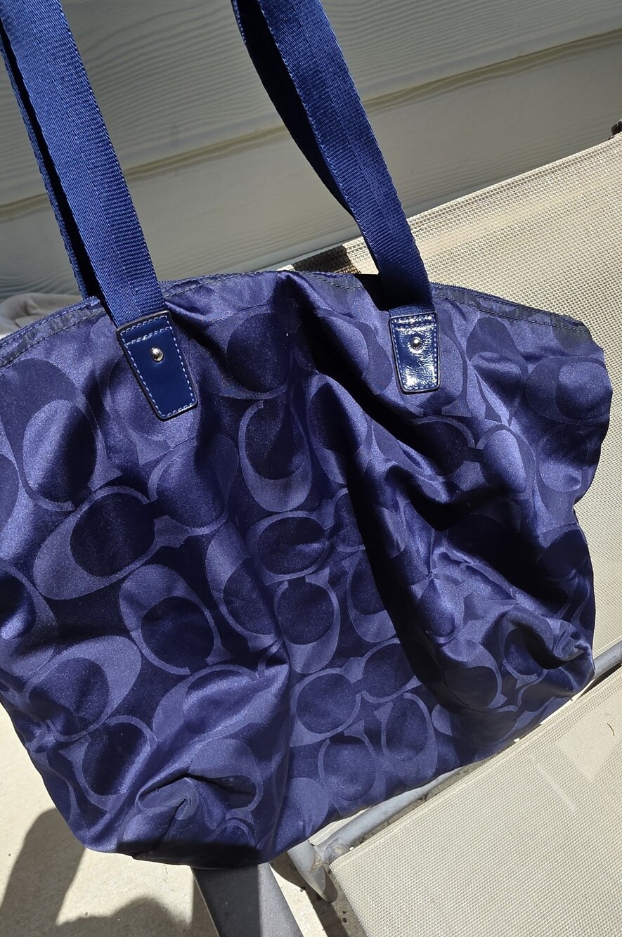 Coach Navy Weekender Foldable Tote - Picture 2 of 4